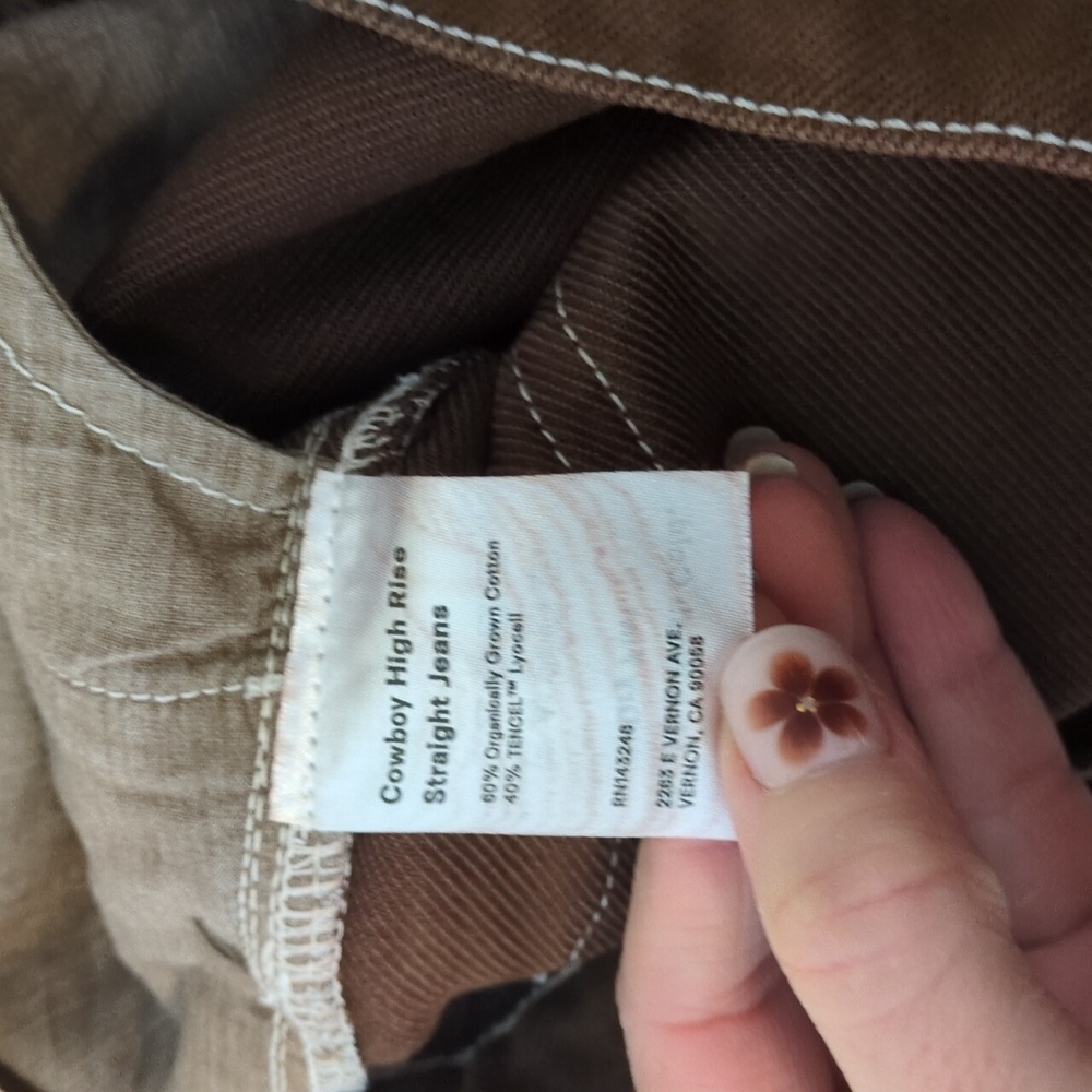 Reformation Cowboy High Rise Straight Jeans - Chocolate 27 - Picture 10 of 11